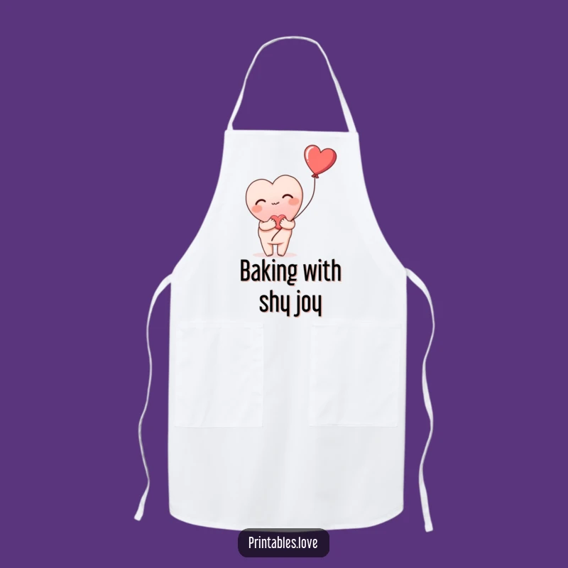 Funny Blushing Heart Apron: Shy Love in the Kitchen, Gift!