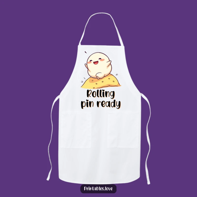 Funny Dumpling Rolling Apron: Kitchen Fun with Determined Glee