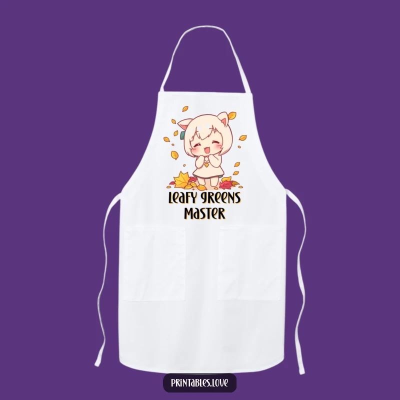 Funny Kawaii Autumn Leaf Catcher Apron - Kitchen Humor & Gift Idea