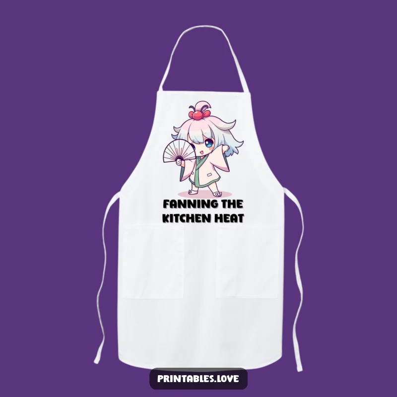 Funny Kawaii Drama Queen Apron: Kitchen Fan Pose Style