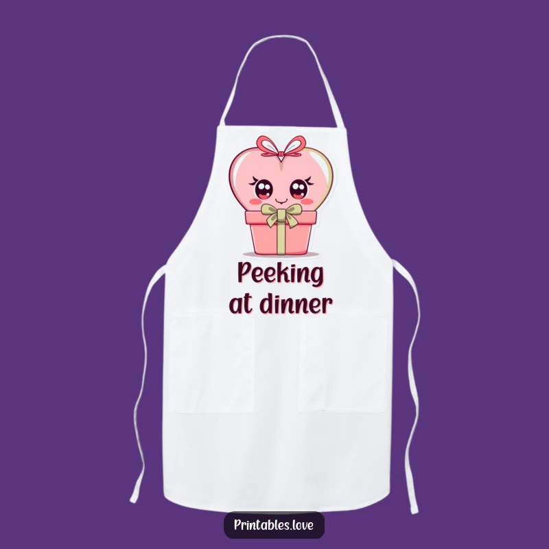 Funny Curious Heart Apron: Cook with Intrigue, Great Gift for Chefs!