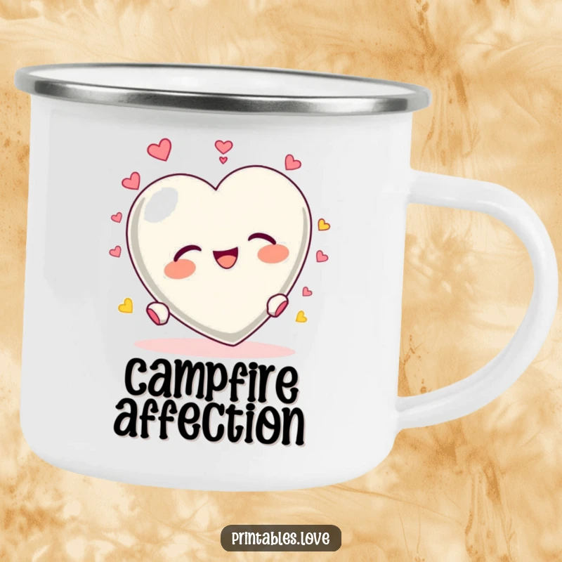 Funny Heart Tumbling Camping Mug: A heart character tumbling with delight, bringing fun to the outdoors.