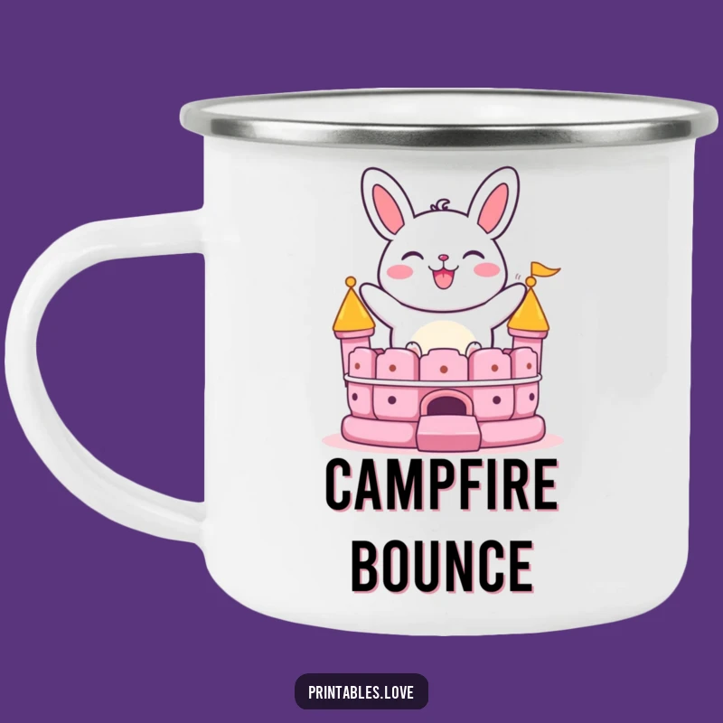 Funny Bao Bun Enamel Mug: Sturdy Grinning Character Camp Gift for Outdoor Fun
