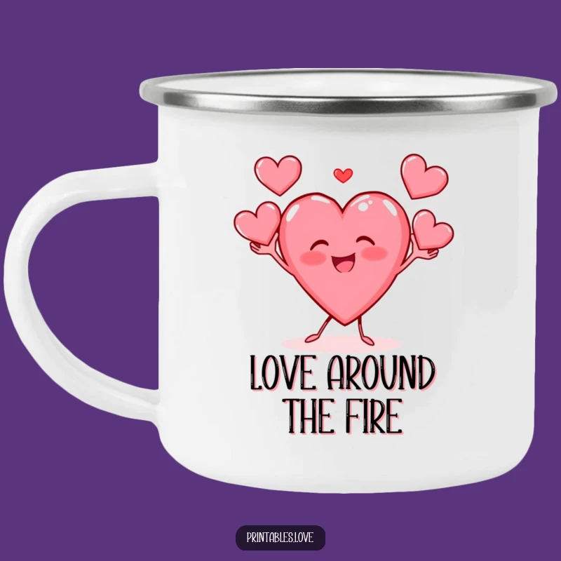 Funny Heart Juggler Camping Mug: Your Cheerful Companion for Adventures - Great Gift!
