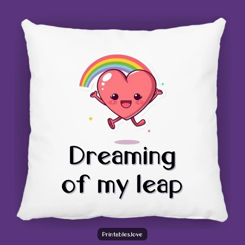 Funny Rainbow Heart Leap Pillow - Cozy Comfort with a Splash of Color