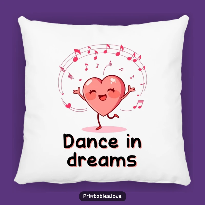 Funny Dancing Heart Pillow - Soft Musical Cartoon Cushion for Comfort