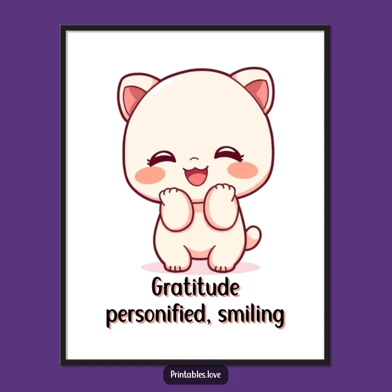 Funny Kawaii Bowing Digital Art: Instant Polite Greeting Download
