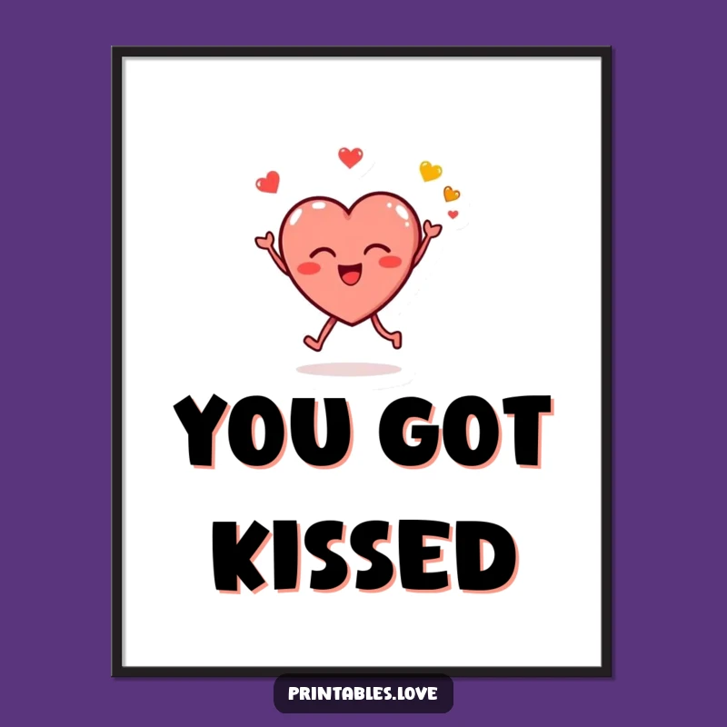 Funny Heart Emoji Digital Art - Joyful Love Printable for Instant Decor