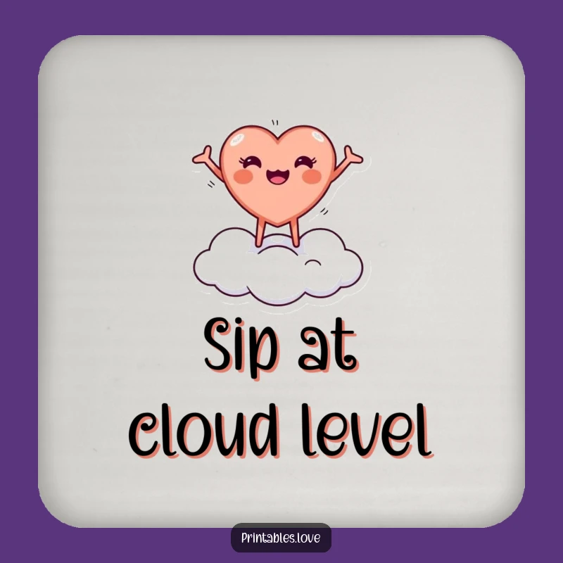 Joyful Heart Cloud Coaster: Funny Drink Accessory, a Gift of Cheerful Protection