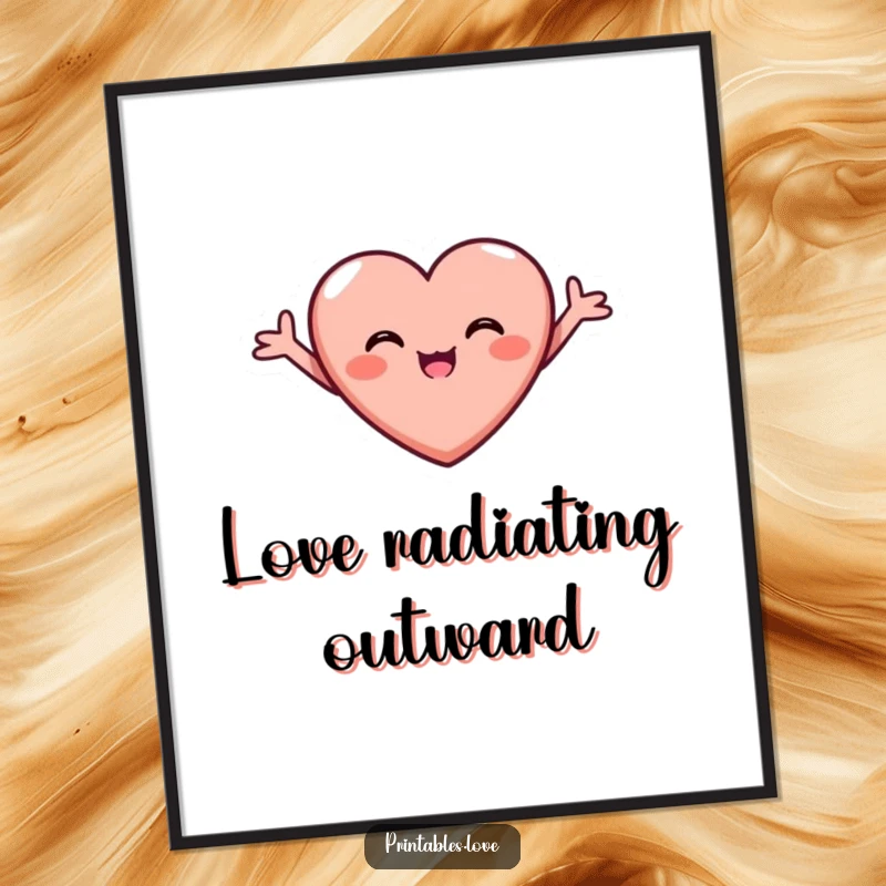 Funny Joyful Heart Poster with arms outstretched, beaming with pure, unadulterated joy, spreading happiness and positivity on any wall.