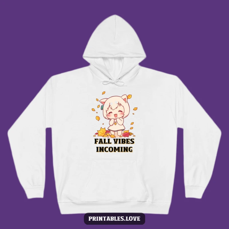 Cozy Funny Kawaii Autumn Leaf Catcher Hoodie - Warm & Hilarious Gift