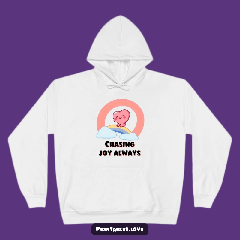 Cozy Funny Rainbow Hoodie: Glee Heart Character, Warm Funny Gift