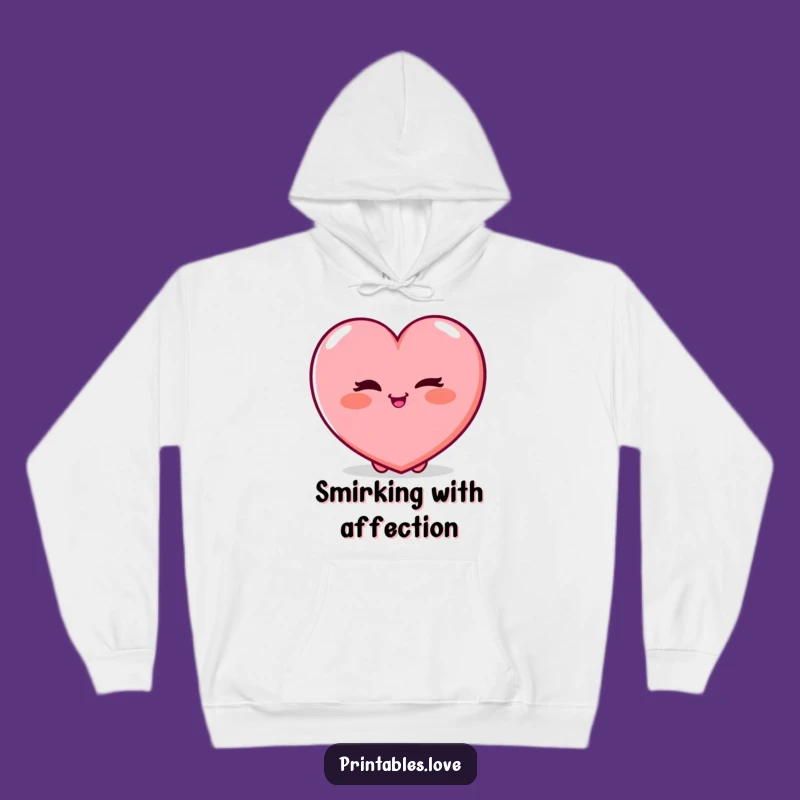 Funny Winking Heart Hoodie - Cozy Up with Playful Charm, Perfect Funny Gift!