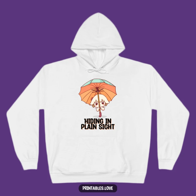 Funny Kawaii Cozy Umbrella Hoodie: Shy Peek-a-boo Comfort
