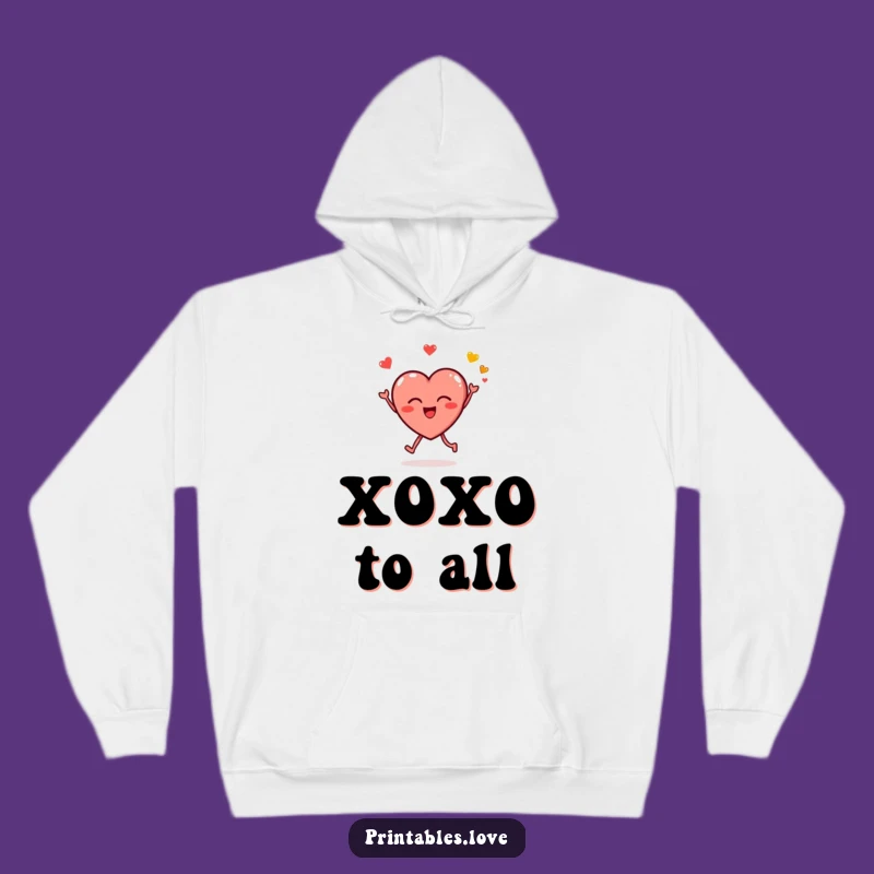 Funny Heart Emoji Hoodie - Cozy Romantic Cartoon Sweatshirt for Cuddles