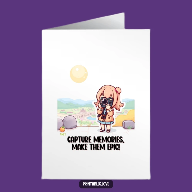 Free Printable Kawaii Photographer Birthday Card - Capture the Fun!