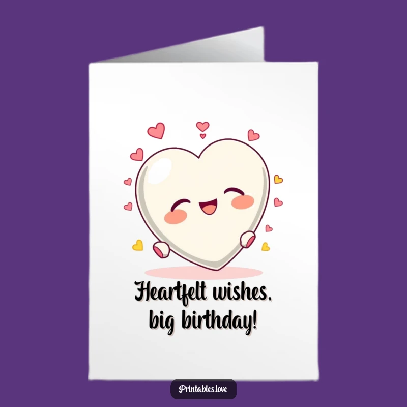 Funny Free Printable Birthday Card: Tumbling Heart - Joyful Birthday Downloadable Gift!