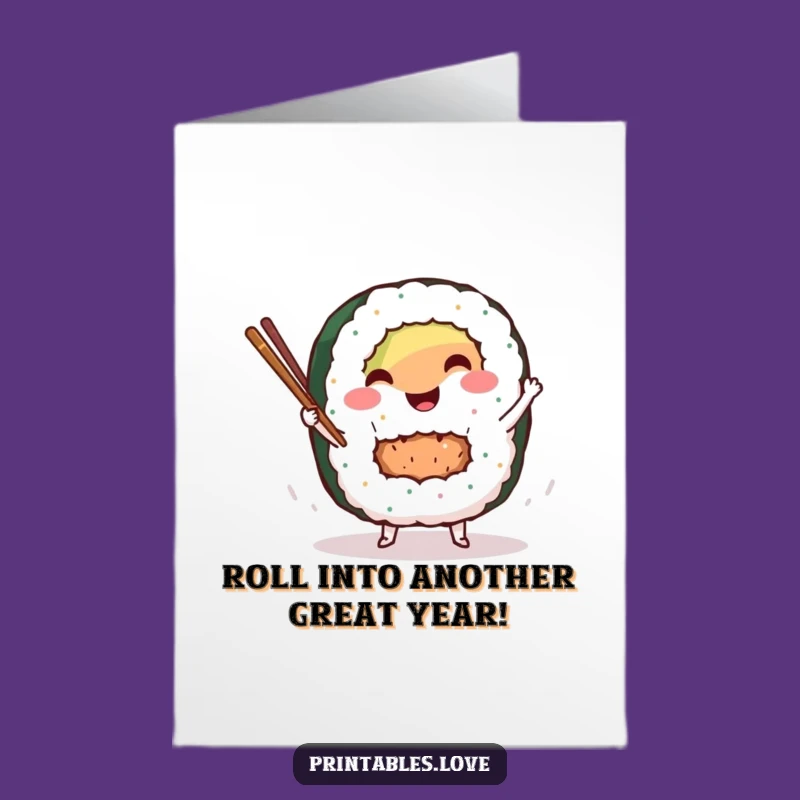 Sushi Birthday Card: Funny Free Printable Downloadable Greeting for a Delicious Celebration