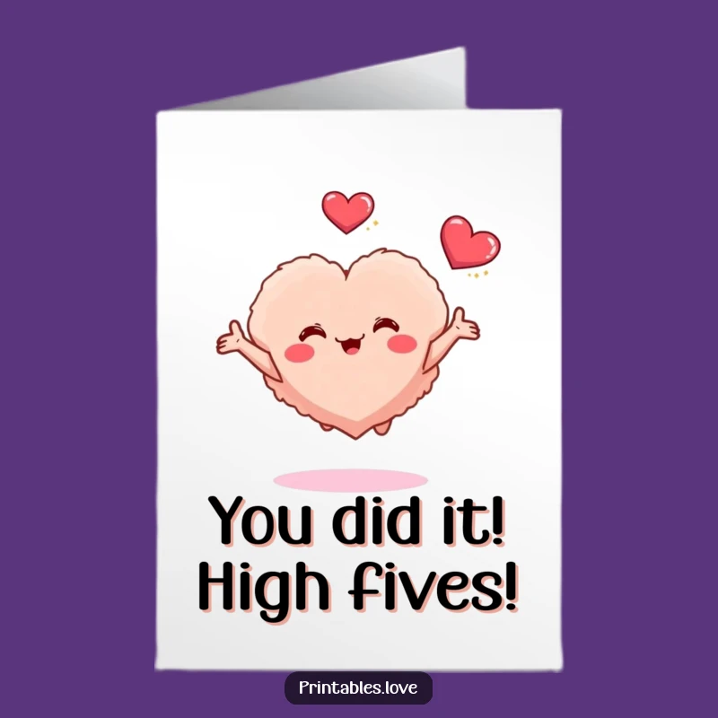 Free Printable Congrats Card: Joyful Heart Embrace, Funny Downloadable Gift