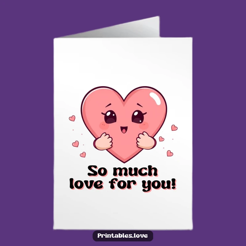 Free Printable Congrats Card: Surprised Heart Hug, Funny Downloadable Gift for Unexpected Wins