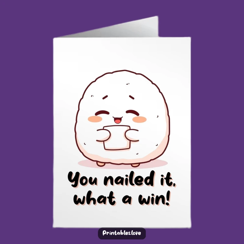 Onigiri Congratulations Card: Free Printable Downloadable Greeting for a Witty Triumph