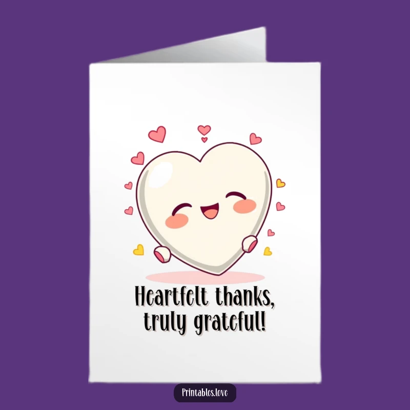 Funny Free Printable Thank You Card: Tumbling Heart - Grateful Downloadable Gift!