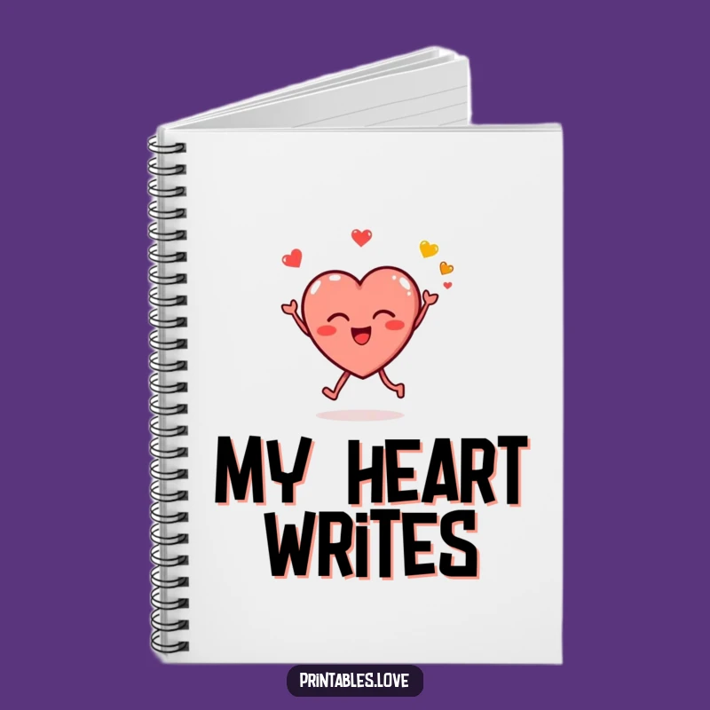 Funny Heart Emoji Notebook - Cute Romantic Journal for Love Notes