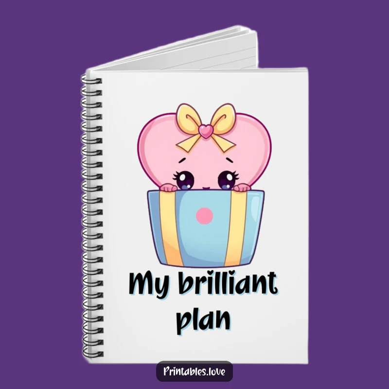 Funny Heart Peeking Gift Box Notebook: Curious Idea Capture Journal