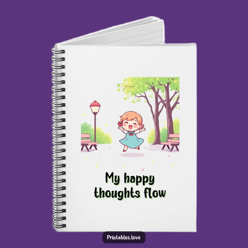 Funny Kawaii Dancing Notebook: Capture Ideas with a Joyful Park Character!
