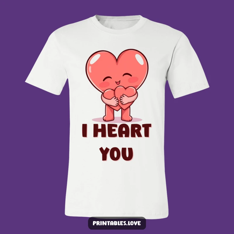 Funny Heart Hug T-Shirt: Cute Couple's Funny Gift for Sweethearts