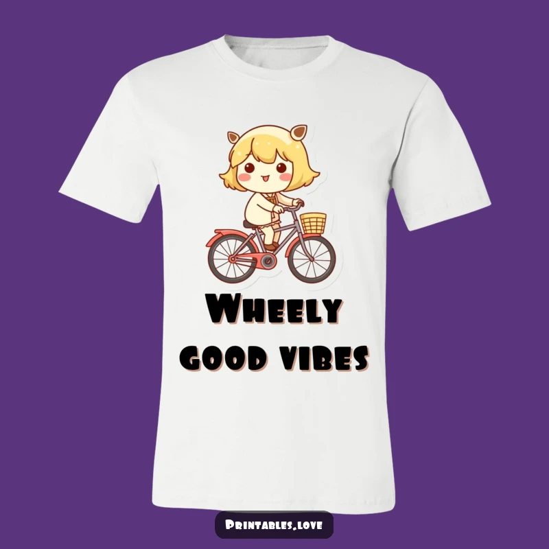 Funny Kawaii Bicycle Rider Tee: Ride with Cheerfulness