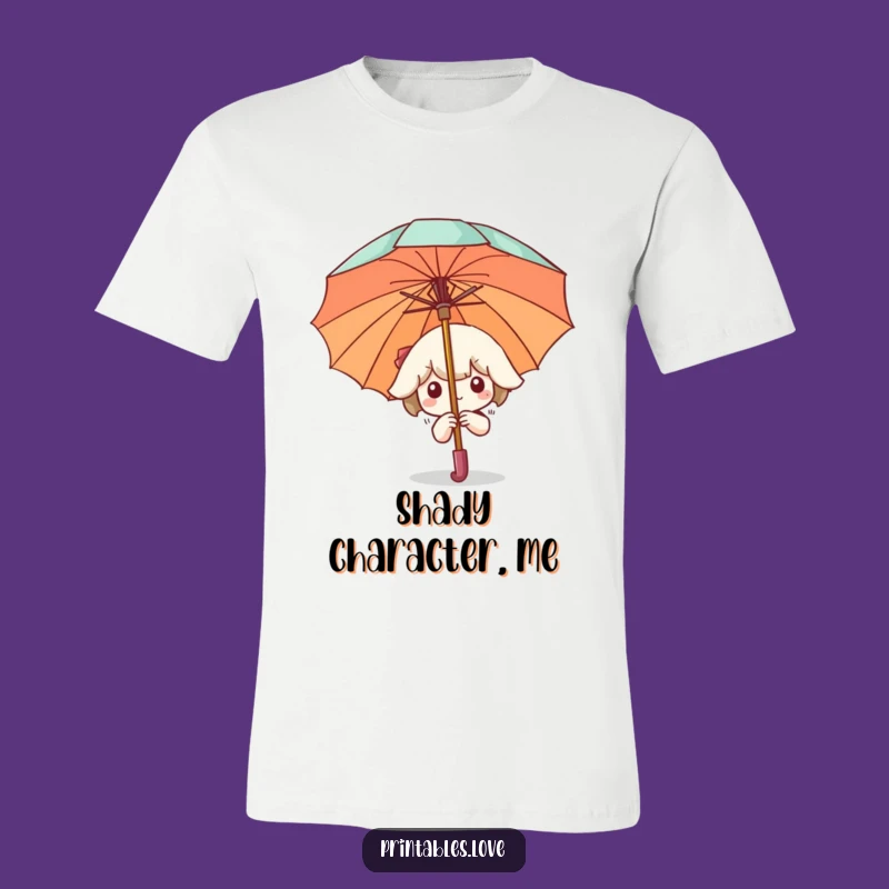 Funny Kawaii Hide & Seek T-Shirt: Umbrella Peek-a-boo Tee
