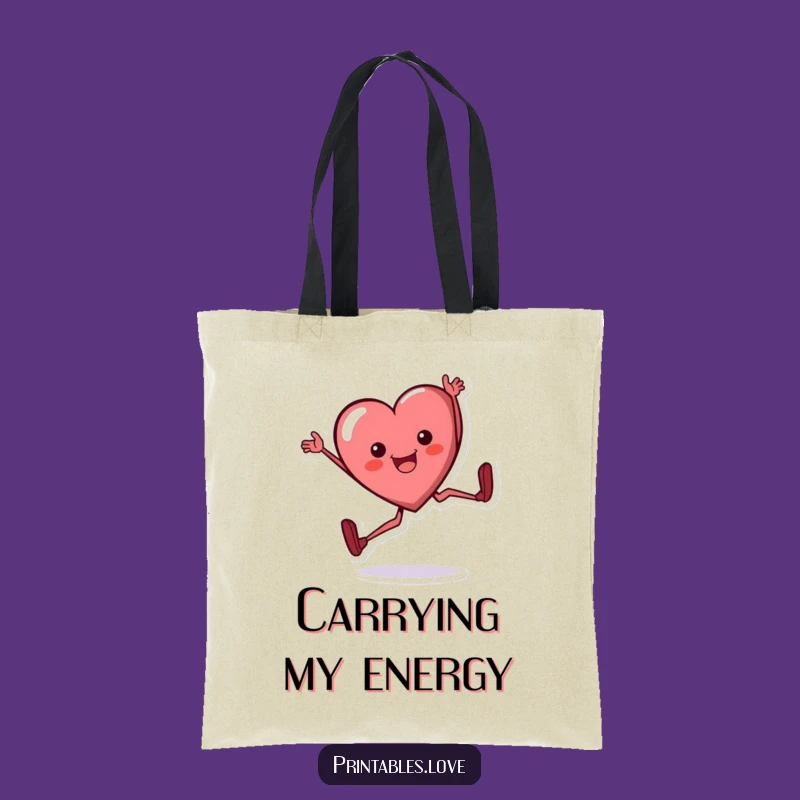 Funny Heart Cartwheel Tote Bag - Joyful Flipping Shopping Bag