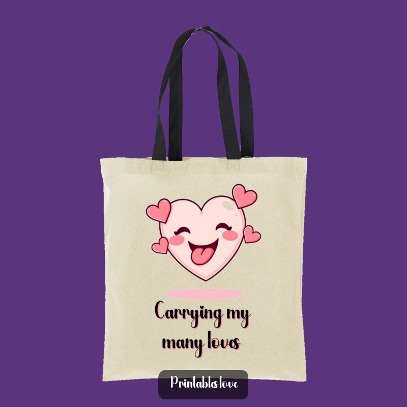 Funny Heart Juggling Tote Bag: Carry Your Love with Playful Style, Great Gift!
