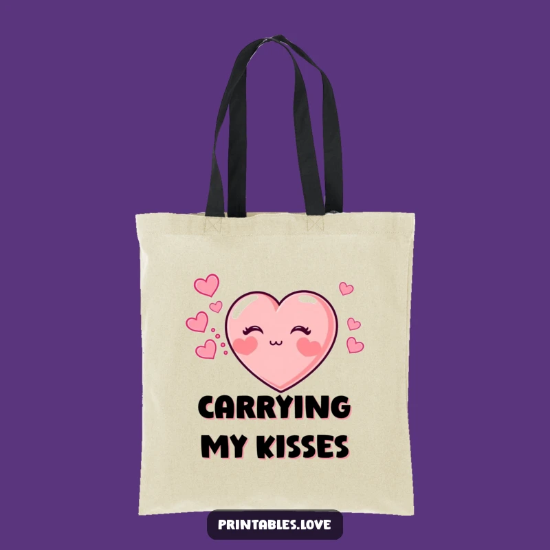 Funny Kissing Heart Tote Bag: Carry Love Everywhere, Perfect Gift!