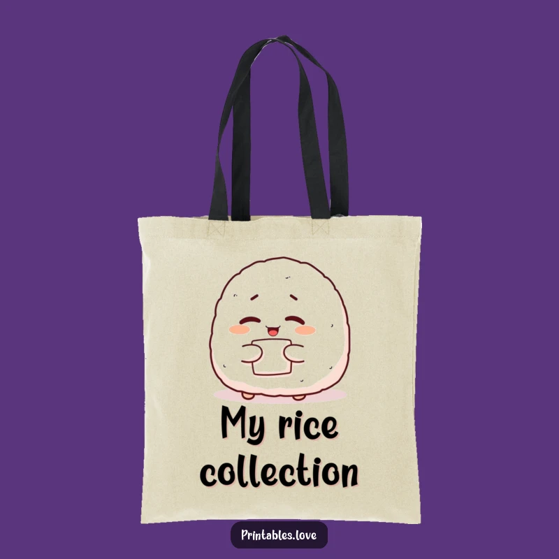 Funny Onigiri Wink Tote Bag: Giggling Character Gift for Everyday Fun